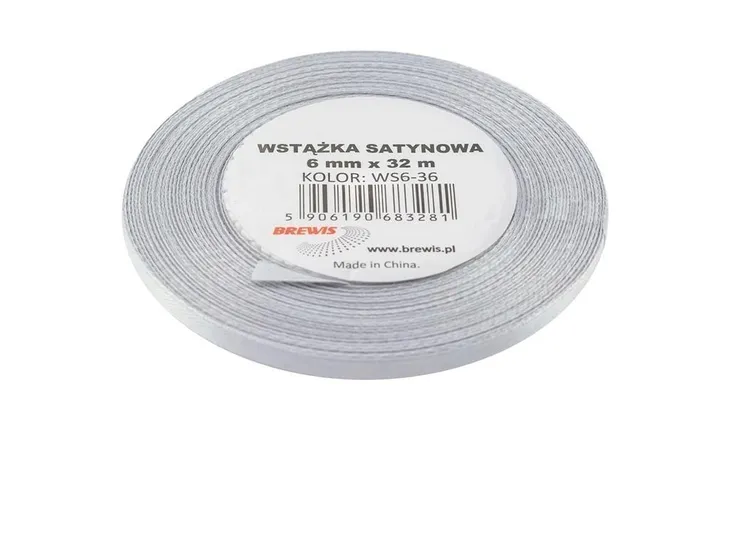 Wstążka satynowa platynowa 6mmx32m