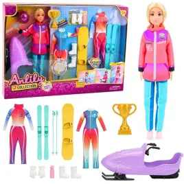 lalka-anlily-sporty-zimowe-narty-skuter-deska-snowboardowa-ubrania-zestaw