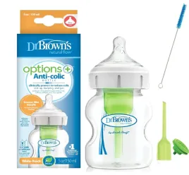 dr-brown-s-options-butelka-antykolkowa-szeroka-0-150-ml-smoczek-poziom-1