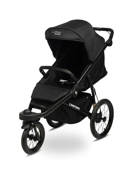 Wózek spacerowy Lima Deluxe Black - pompowane koła, regulowana budka