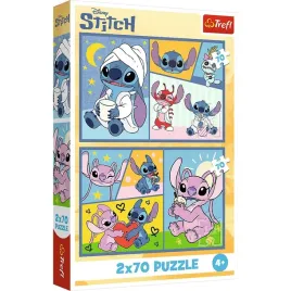 puzzle-2x70-ze-stitchem-nie-ma-nudy-disney-lilo-i-stitch-trefl-3444