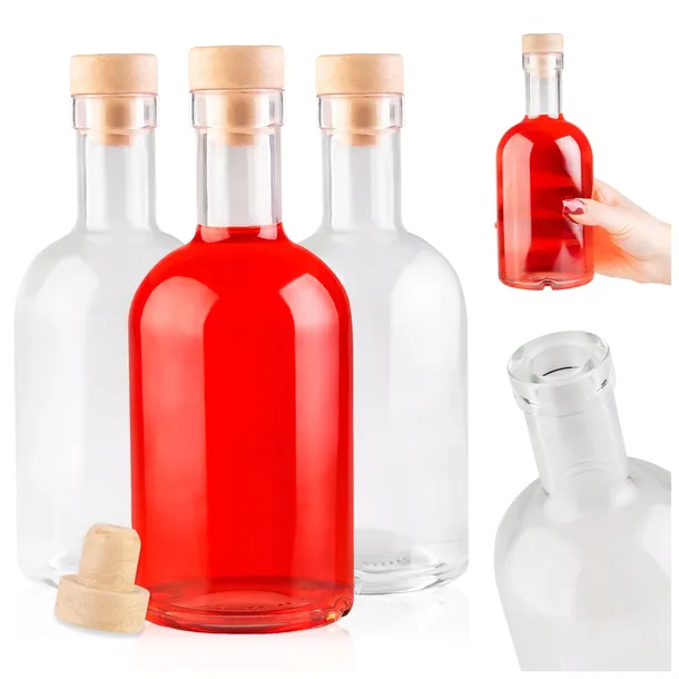 5x Butelka TADEK 500 ml szklane butelki na NALEWKI WINO LIKIER + korki