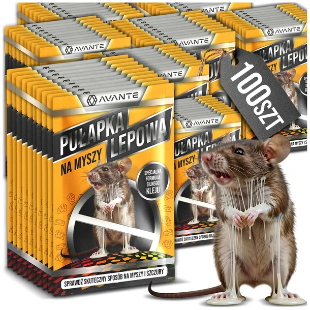 100x LEP NA MYSZY SZCZURY GRYZONIE PUŁAPKA MYSZOŁAPKA SILNY KLEJ AROMAT