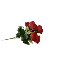 czerwony-bukiet-sztucznych-roz-wysokiej-jakosci-7-sztuk-30cm-dekoracja