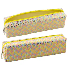 piornik-szkolny-organizer-wzor-lusek-syrenich-kolorowy-zolty-21x6cm