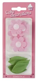 rose-decor-dekoracje-waflowe-niezapominajki-rozowe-z-liscmi