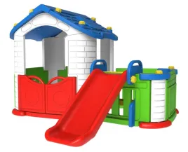 domek-ogrodowy-z-ogrodkiem-i-zjezdzalnia-3w1-centrum-zabaw