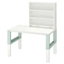 pahl-biurko-z-polka-regulacja-wysokosci-bialy-jasnozielony-96x58-cm