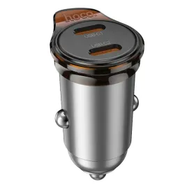 ladowarka-samochodowa-hoco-2-x-usb-c-qc-pd-45w-nz16b-szara