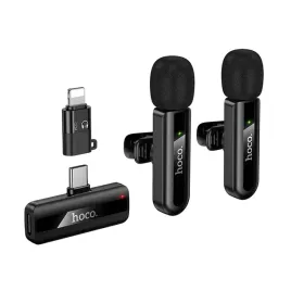 mikrofon-bezprzewodowy-podwojny-lightning-usb-c-hoco-l20a-czarny-jakosc