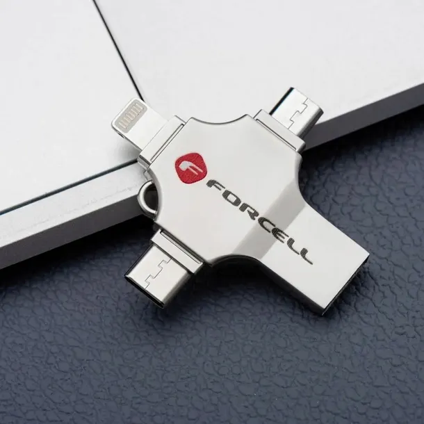 pendrive-32gb-usb-3-2-gen-1-usb-a-usb-c-lightning-micro-usb-forcell-kolor-srebrny