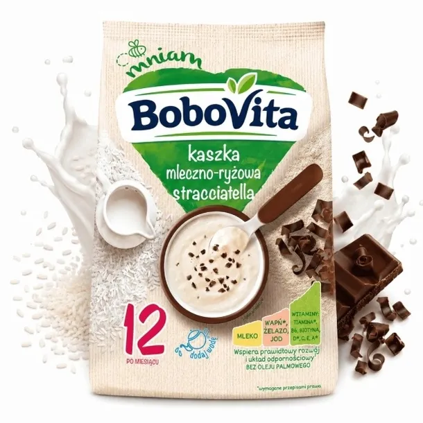 BoboVita kaszka mleczno ryżowa Stracciatella po 12. miesiącu 210g