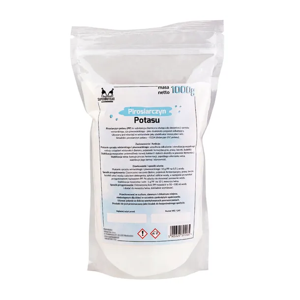PIROSIARCZYN POTASU do mycia butelek stabilizacja wina moszczu 1 KG 1000 g