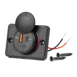 ladowarka-samochodowa-usb-wodoodporna-kwadratowa-usb-usb-c-qc3-0-12v-24v