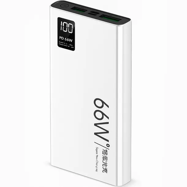 Powerbank 66W 10000 mAh TSG-530 Biały PD QC Szybkie Ładowanie LED