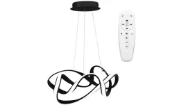 lampa-wiszaca-led-czarna-nowoczesna-serpentyna-przeplatane-okregi-pilot