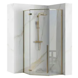 kabina-prysznicowa-narozna-pieciokatna-diamond-gold-zlota-90x90