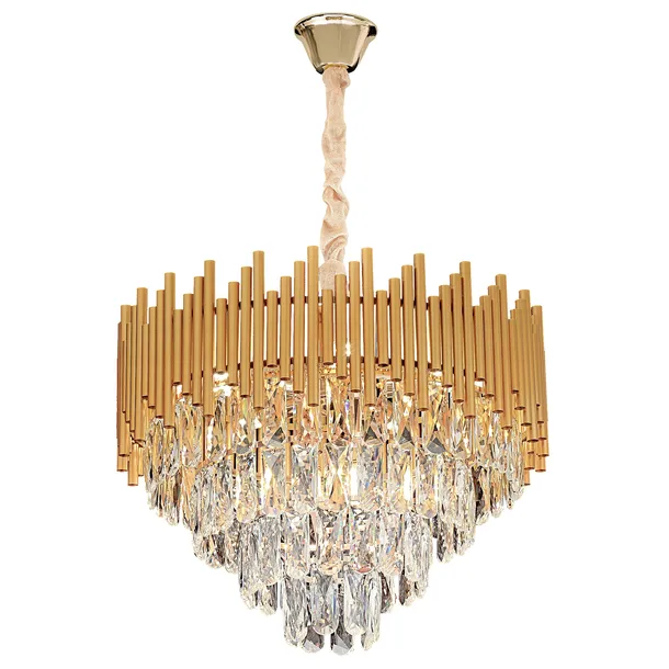 Lampa wisząca ŻYRANDOL GLAMOUR 7 x E14 DO SALONU ZŁOTY + KRYSZTAŁ TOOLIGHT