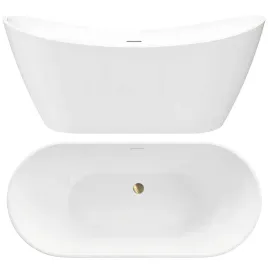 wanna-wolnostojaca-160cm-akrylowa-biala-rea-ferrano-nowoczesna-zloty-korek