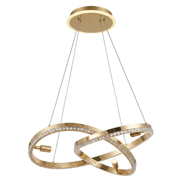 LAMPA SUFITOWA WISZĄCA LED ZŁOTA KRYSZTAŁOWA GLAMOUR DO SALONU SYPIALNI