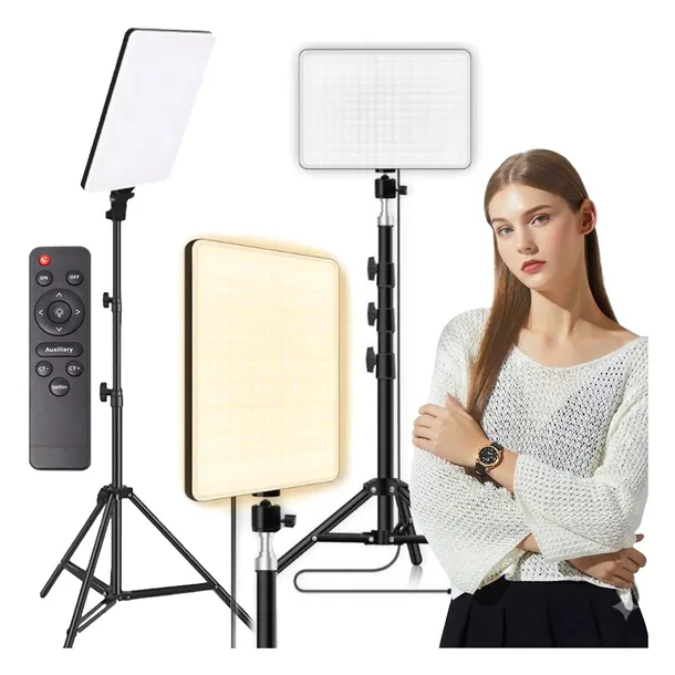 PROFESIONALNA LAMPA STUDYJNA DO ZDJĘĆ PANEL LED STATYW 210 CM REGULACJA