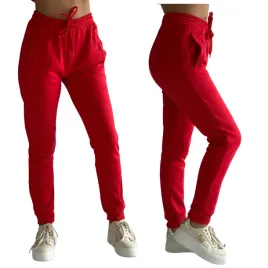 spodnie-dresowe-damskie-czerwone-sciagacz-w-pasie-sportowe-wygodne-xl