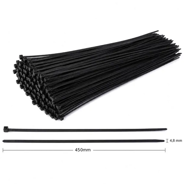 Opaska Zaciskowa Kablowa Trytytki Trytka 450x4,8mm Opak.100 Szt. Czarne