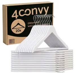 4convy-wieszaki-na-ubrania-odziez-drewniane-lakierowane-biale-do-szafy-x20