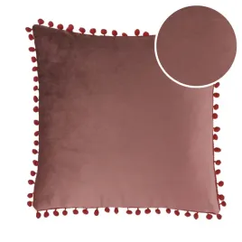 poszewka-na-poduszke-40x40-velevet-bordo-boho-pompony-dekoracyjna-do-salonu
