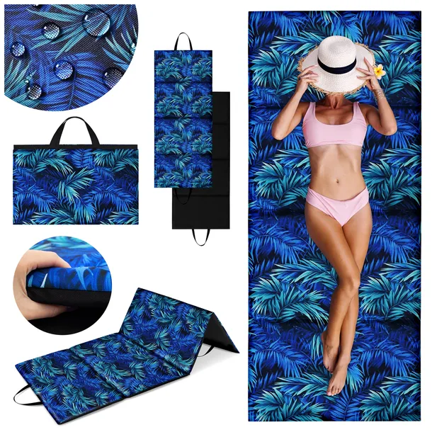 MATA PLAŻOWA NA PLAŻE KAMIENISTE GRUBA DUŻA XXL KARIMATA SKŁADANA 180x75 CM