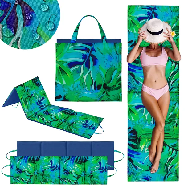 MATA PLAŻOWA NA PLAŻE KAMIENISTE GRUBA DUŻA XXL KARIMATA SKŁADANA 180x50 CM