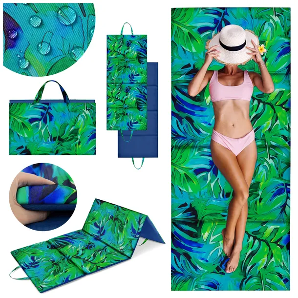MATA PLAŻOWA NA PLAŻE KAMIENISTE GRUBA DUŻA XXL KARIMATA SKŁADANA 180x75 CM
