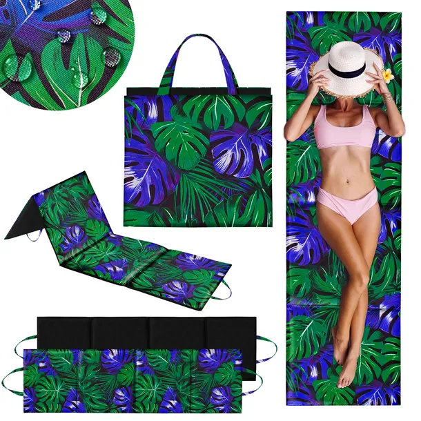 MATA PLAŻOWA NA PLAŻE KAMIENISTE GRUBA DUŻA XXL KARIMATA SKŁADANA 180x50 CM