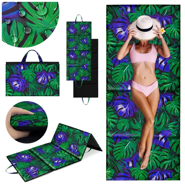MATA PLAŻOWA NA PLAŻE KAMIENISTE GRUBA DUŻA XXL KARIMATA SKŁADANA 180x75 CM