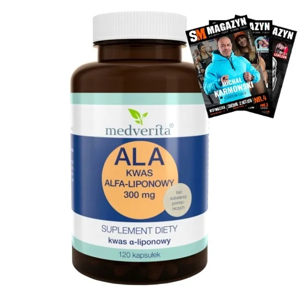 MEDVERITA ALA KWAS ALFA-LIPONOWY 300 mg 120 KAPS METABOLIZM ODCHUDZANIE