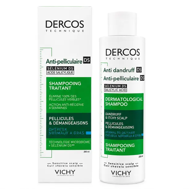 Vichy Dercos 200 ml szampon zwalczający łupież do włosów normalnych i tłustych