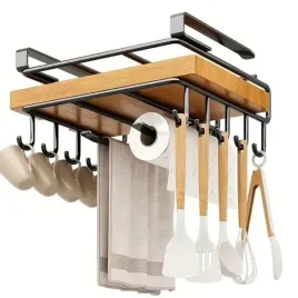 uchwyt-organizer-pod-polke-podwieszany-czarny-kuchenny-na-deske-do-krojenia