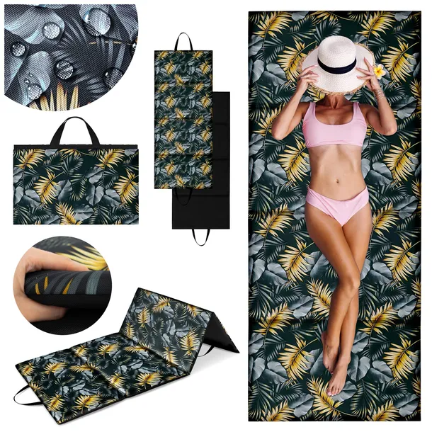 MATA PLAŻOWA NA PLAŻE KAMIENISTE GRUBA DUŻA XXL KARIMATA SKŁADANA 180x75 CM