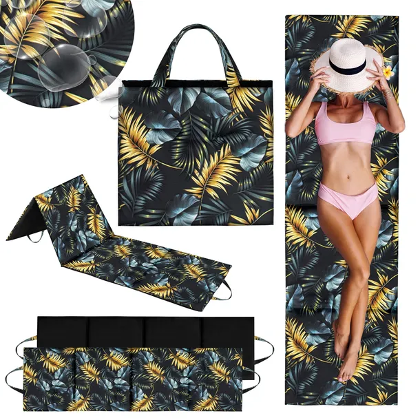 MATA PLAŻOWA NA PLAŻE KAMIENISTE GRUBA DUŻA XXL KARIMATA SKŁADANA 180x50 CM
