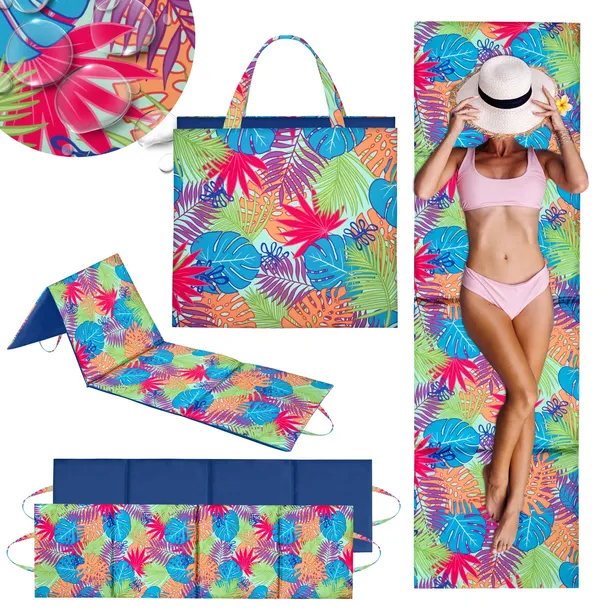 MATA PLAŻOWA NA PLAŻE KAMIENISTE GRUBA DUŻA XXL KARIMATA SKŁADANA 180x50 CM