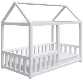 lozko-75x160-cm-vistena-domek-z-materacem-biale