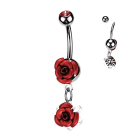 blyszczacy-kolczyk-do-pepka-kwiatek-czerwony-piercing4u