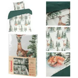 posciel-bawelniana-zimowa-140x200cm-70x80-cm-zimowy-las-deer