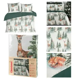posciel-bawelniana-zimowa-160x200cm-70x80-cm-zimowy-las-deer
