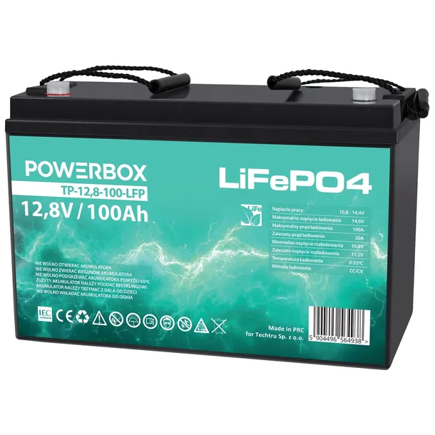 Akumulator Powerbox LiFePO4 12,8V 100 Ah do zasilania awaryjnego do UPS
