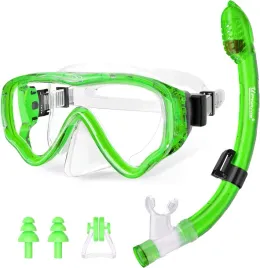 zestaw-do-nurkowania-dla-dzieci-maska-fajka-snorkeling-zielony