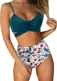 stroj-kapielowy-bikini-z-wysokim-stanem-umipubo-zielony-w-kwiaty-l