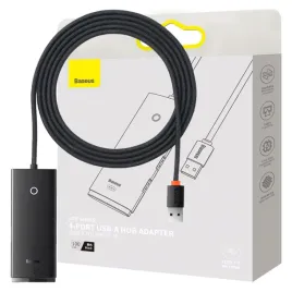 hub-4w1-baseus-lite-series-usb-do-4x-usb-3-0-2m-czarny