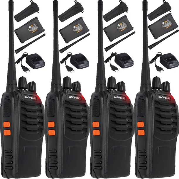 4X WALKIE TALKIE KRÓTKOFALÓWKI PMR DUŻY ZASIĘG RADIOTELEFON BAOFENG ZESTAW