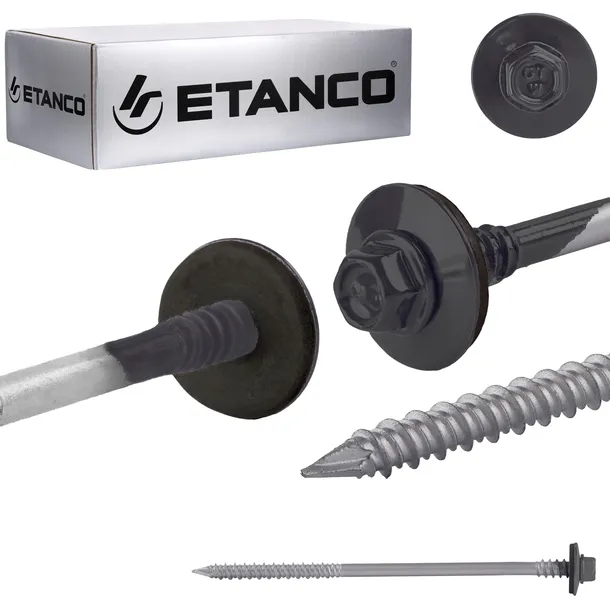 Wkręty do płyty warstwowej 160mm RAL 7016 100s do drewna betonu Etanco GTRW